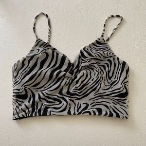 Urban Renewal Zebra Print Crop Top Size XS Made From Vintage Fabric